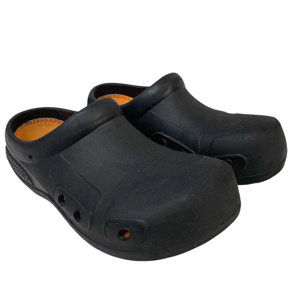 Vangelo Mens Size 10 Black Clog Slip On Closed Round Toe Waterproof Shoes